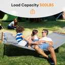 Everyfun Double Hammock with Spreader Bar,Soft Pillow,Max Load 500lbs,Portable Hammock for Outdoor,Camping,and Backyard,Dark Gray