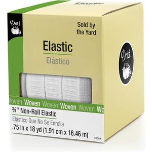 Dritz 9406W Non-Roll Woven Elastic, White, 3/4-Inch by 18-Yard