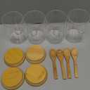 Overnight Oats Containers with Lids,16oz Overnight Oats Jars 4 Pack, Oatmeal Cups,Meal Prep Containers,Glass Meal Prep Containers with Lids,China Pudding Jars