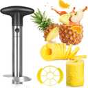Cook Guy Pineapple Corer and Slicer Set - Includes Reinforced Stainless Steel Pineapple Cutter, Plastic Pineapple Divider - Easy Core Removal and Cutting Tool