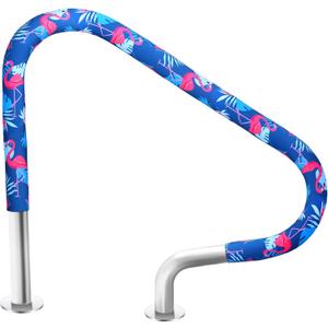 Junkin Flamingo Pool Handrail Cover Swimming Pool Hand Rail Slip Resistant Cover Blue Grip(6 Feet)