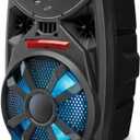 iLive Electronics Wireless Tailgate Party Speaker, LED Light Effects, Built-in Rechargeable Battery, Black (ISB380B)