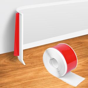 Wall Baseboard Molding Trim 4 Inch x 26 Feet Peel and Stick Trim Molding Flexible Self-Adhesive Vinyl Cove Base Trim Strip for Wall, Floor, Corner and Home Decor, White