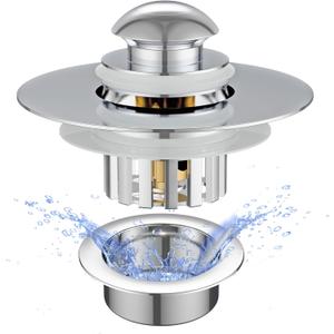 Bathtub Drain Stopper,Pop Up Tub Stopper Plug Cover with Shower Drain Hair Catcher,Separate Filter Basket for Easy Cleaning and Anti-Clogging,Uniersal for 1.4-1.9in Hole