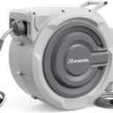 150 FT x 1/2" Retractable Garden Hose Reel by HOZEREEL, Outdoor Garden Hose Reels - Automatic Self Retract Wall Mount Hose Reel Enclosed Storage, Any Length Lock, 10 Pattern Nozzle-Grey