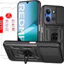 For Xiaomi Redmi 15C Case with [2 Pack] Tempered Glass Screen Protector, for Redmi 15C 4G/5G [Military-Grade] Protectivewith Lens Protects Magnetic Kickstand Car Mount Holder Case
