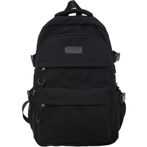 Preppy Backpack for Women Teen Girls Boys Large Laptop Bookbag Casual College Daypack Cute Aesthetic School Supplies (Black)