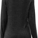 JomeDesign Womens Sweaters Casual Long Sleeve V Neck Lightweight Tunic Pullover Sweater Tops (Black, S)