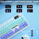 AULA F108 PRO - Wireless Mechanical Keyboard with Screen&Knob, Hot Swappable Gaming Keyboard with 8000mAh Battery, Pre-lubed Switches, RGB Backlit, PBT Keycaps Creamy Sounding Computer Keyboards, 104 Keys (Gradient Blue)