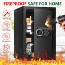 3.4 Cuft Large Home Safes Water and Fireproof with Digital Keypad & Key Lock, Security Safes for Home with DIY Removable Shelf, Anti-Pry Safe Box for Money Documents Jewelry, 19.69"H x13.78"W x 12.2"D