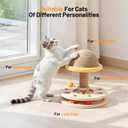 Sisal Cat Scratcher for Indoor Cat Kitten Mushroom Cat Scratching Post with Hanging Ball,Solid Wooden 2 Level Track,Interactive Toy