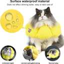 HiDREAM Cat Cone Collar,Cute Waterproof Elizabethan e Collar for Cats,Anti-Bite Lick Wound Healing Safety Cat Recovery Collar,Yellow Flower All-Season Style (Yellow)