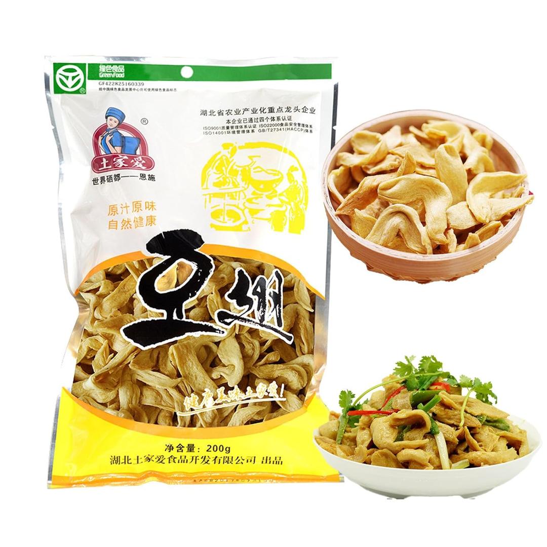 Dried Bean Sticks, Soybean Sticks, and Bean Chunks for Hot Pot and stir-fry dishes, gluten-free Asian snacks and foods, 200g (7 oz) / (Bean Wings), BB Date Not Found