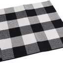 SEEKSEE Cotton Buffalo Plaid Rug 2'x3' Black and White Checked Rug Washable Doormats Indoor Outdoor Rugs for Layered Front Door Mats, Porch, Kitchen, Farmhouse, Entryway (2' x 3' (Rectangular), Black and White Plaid)