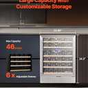 VEVOR Bottled Drinks Cooler, 46 Bottle Dual Zone Bottled Drinks Fridge, Built-in & Freestanding Fridge with Glass Door, Adjustable Shelves, Digital Temperature Control, Bottled Drinks Cooler Refrigerator for Home, Office, Bar