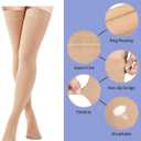Compression Stockings for Women & Men, 15-20mmHg Thigh High Compression Socks,Closed Toe Medical Compression Socks with Silicone Dot Band-Best Support for Running Nursing Sports Varicose Veins
