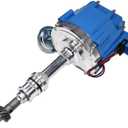 A-Team Performance - Complete HEI Distributor 65K Coil 7500 RPM - Compatible with Small Block Ford SBF 5.8 L 351W Windsor 8 Cylinder One Wire Installation Blue Cap