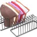 Hat Organizer for Baseball Caps - Space Saving Hat Stand Hold 20 Caps - Premium Metal Hat Rack for Baseball Caps Display & Organizer Neat and Orderly for Closet (Black 2 Pack)