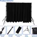 Classroom Puppet Stage, Puppet Show Theater with 2 Tripods, Cross Bar, Curtain and Carrying Bag, Portable Stage Suitable for School, Churches, and Family Shows 118 in