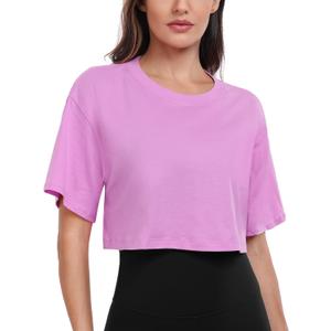 HeyNuts Pima Cotton Crew Neck Crop T-Shirts (L)