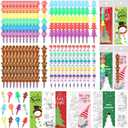 48 Set Christmas Crayons Gift for Students Snowflake Gingerman Christmas Tree Crayons & Drawable Cards for Party Favors Classroom Prizes Gifts from Teacher Xmas Stocking Stuffers