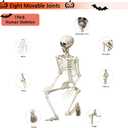 KANKUN 36" Halloween Skeleton, 3 FT Full Body Stayable Movable Joints, Posable Hanging Skeletons for Halloween Decoration