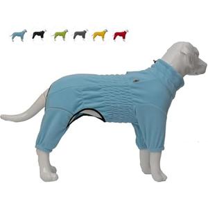 Warm Winter Dog Coat - Windproof & Fleece, Zippered Closure - Small to Large Dogs - Turquoise, S