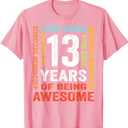 13 Years Old 13th Birthday Gift Vintage 156 Months Boy Girl T-Shirt