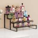 Wood Cologne Organizer for Men,12 Inch 4 Tier Cologne Stand Waterproof Perfume Organizer for Dresser with Anti-Slip Washers,Wooden Display Risers Stand for Party,Makeup,Figures,Cupcake,Perfume,Dessert