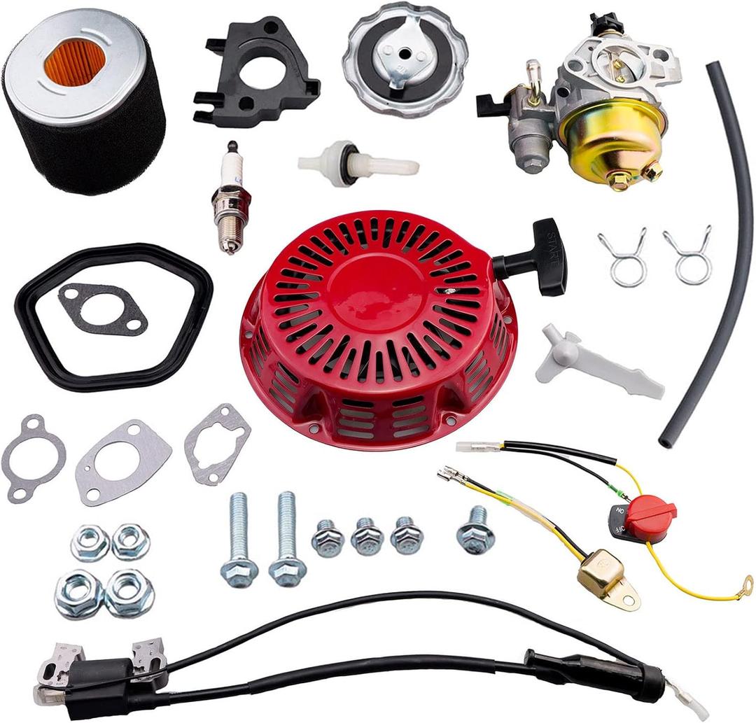 Ruma Adjustable Carburetor Pull Start Recoil Starter Assembly Ignition Coil Kit for Honda GX340 GX390 GX420 11HP 13HP 16HP Engine