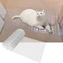 THAMIAO Carpet Protector for cat Dog Anti Scratch Under Door Cat Scratch Protector Mat from Scratching Easy to Cut Non Slip Plastic Carpet Scratch Stopper Cat Scratch Guard Carpet 3.6FT(Clear, 1pcs)