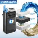 220GPH Turtle Filter for 20-45 Gal Tank, Small Turtle Filters 3-stage Filtration for Freshwater Saltwater Cloudywater, Ultra-quiet and Flow Adjustable for Fish Turtles Shrimps Amphibians Frogs