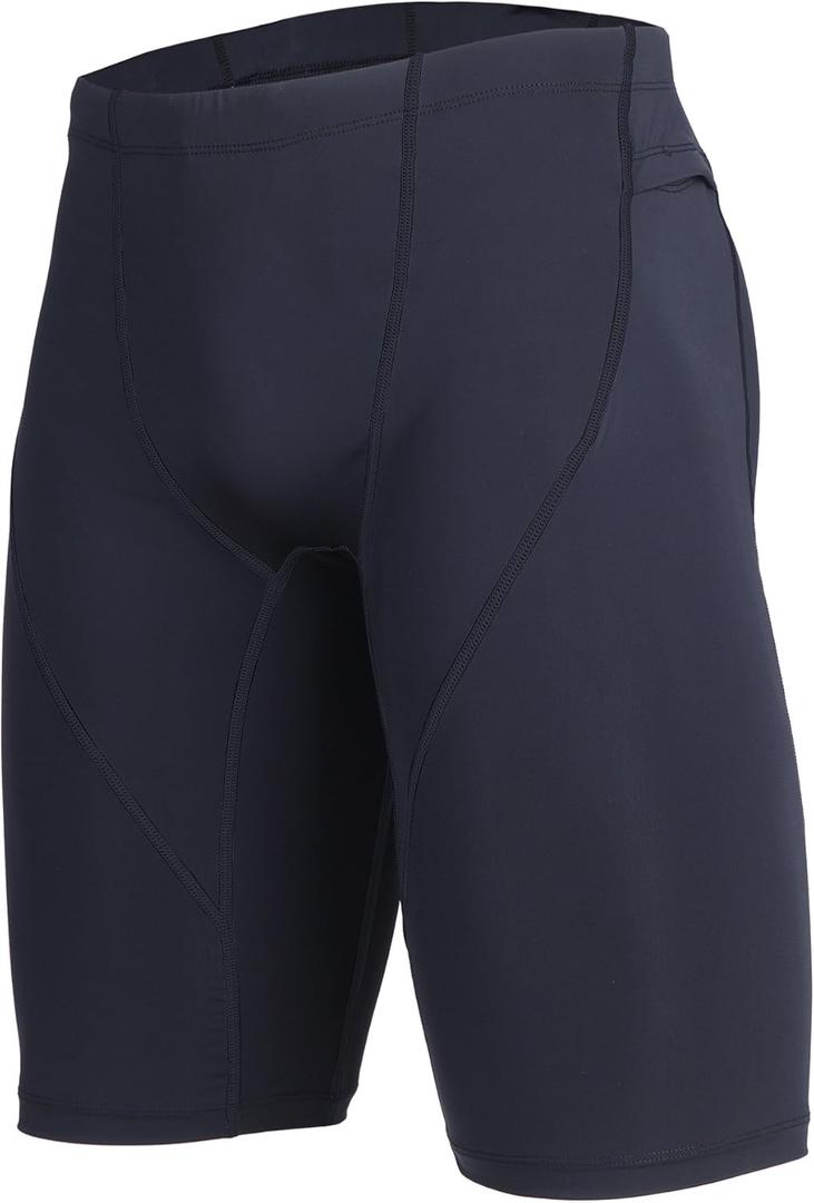 beroy Mens Compression Shorts Training Athletics Workout Tight Sports Base Layer with One Pocket(Black, S)