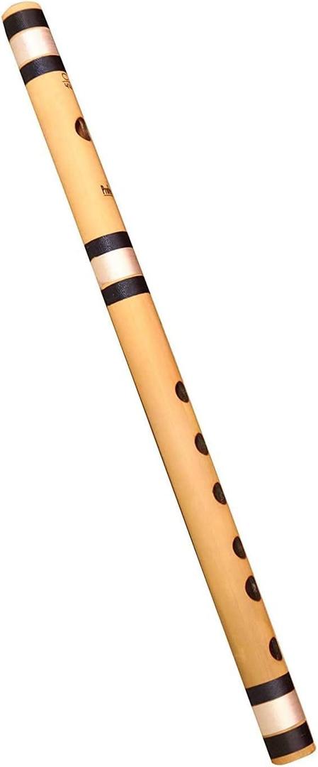 Flutes C Scale Natural Bamboo Flute (14 inches, Medium) Free Carry Bag