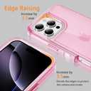 Compatible with iPhone 16 Pro Case with HD Screen Protector, Heavy Duty Shockproof [3 in 1] Clear Phone Cases for iPhone 16 Pro 6.3" (Pink)