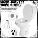 2 Pack Toilet Bolt Caps Decorative Toilet Bolt Screw Covers Ceramic Cute Bathroom Decor Fun Themed Gadgets Bathroom Replacement Parts (White)