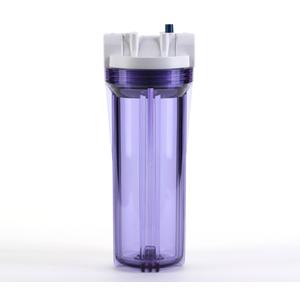 Hydronix HF3-10CLWH34PR, 10" Clear Housing with White Rib Cap for RO & Filtration Systems, 3/4" Ports with Relief Button