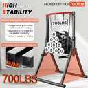 DOBESTS Power Tower Pull Up Bar Free Standing, Adjustable Foldable Pull Up Station, Home Gym Strength Training Equipment 700LBS