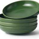Happy Kit Pasta Bowls 42 Oz, Stoneware Reactive Glaze Serving Bowl Set of 4, 9'' Large Salad Bowls for Fruits, Noodle, Dinner, House-warming Wedding Present, Emerald Green