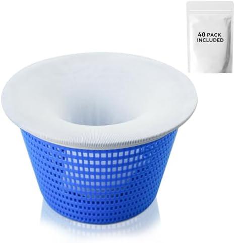 30 Pack Pool Skimmer Socks, Fine Mesh Filter Sock Net for Skimmer Baskets Cleans Debris and Leaves for In-Ground and above Ground Pools 3 PACK