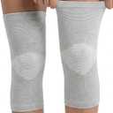 Onecompress - One compress Premium Rayon Derived from Bamboo Knee Sleeves For Women & Men Original 2-pack(Gray, Small(40-55KG))