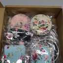 Blulu 16 Pcs Compact Mirrors for Purse Bulk Small Flower Pocket Mirror Vintage Portable Floral Folding Tea Party Favors Return Gifts for Women Birthday Wedding Mother Day Makeup Travel(Silver Edge)