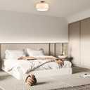 VONLUCE Semi Flush Mount Ceiling Light 18", 3-Light Drum Light Fixture