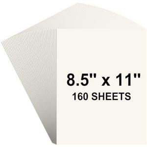160 Sheets Cream Cardstock Paper 8.5 x 11 Ivory Card Stock Bulk Printer Papers Off White Construction Paper Color Card Stock Cover for Scrapbook Printing DIY Cards Making Craft Invitation Menu 180gsm