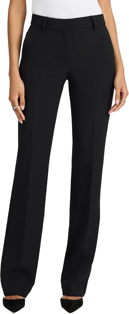 EXPRESS Womens Editor Pants  Mid Rise Stretch Bootcut Style with Comfortable, Flattering Fit for Work or Casual Wear (2, Black)