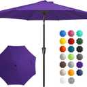 JEAREY 10FT Outdoor Patio Umbrella Outdoor Table Umbrella with Push Button Tilt and Crank, Market Umbrella 8 Sturdy Ribs UV Protection Waterproof for Pool, Garden (Dark Purple)