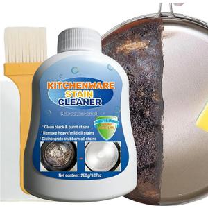 Kitchenware Stain Cleaner, Strong Descaling, Multi-purpose Oil Stain Remover, Pot Pan Bottom Cleaning Paste,Powerful Kitchenware Cleaner, Cooktop Pot Cleaner Effortless for Burned Cookware (260g) (1)