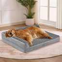 Dog Beds Large Sized Dogs, XL Orthopedic Dog Beds for Large Dogs 42"x30"x7.5", Waterproof Pet Bed with Washable Cover, L-Shaped Pet Couch with Portable Handle, Grey