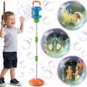 Bubble Machine for Kids, Automatic Bubbles Blower Maker for Kid Toddlers, 2-In-1 Remote Control Street Lamp Bubble Maker with Adjustable Height, Bubble Maker for Wedding Birthday Party Camping Outdoor