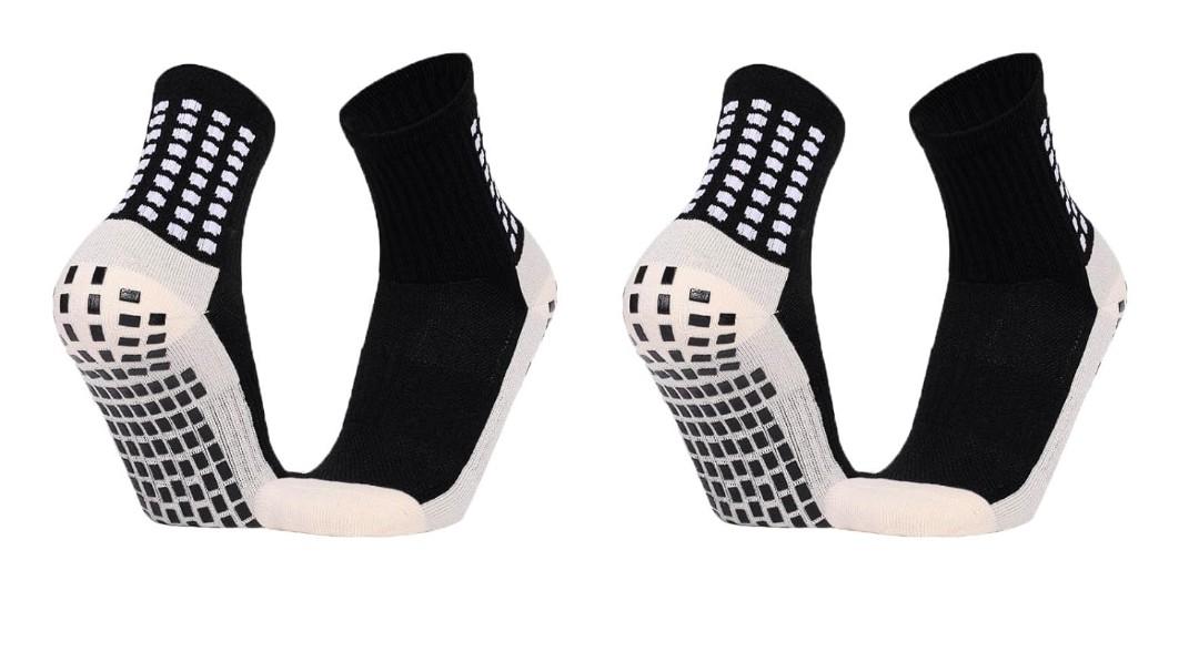 Anti Slip Grip Socks 2 pairs Men's Soccer Socks for Yoga Basketball Sports Socks Non Slip Socks